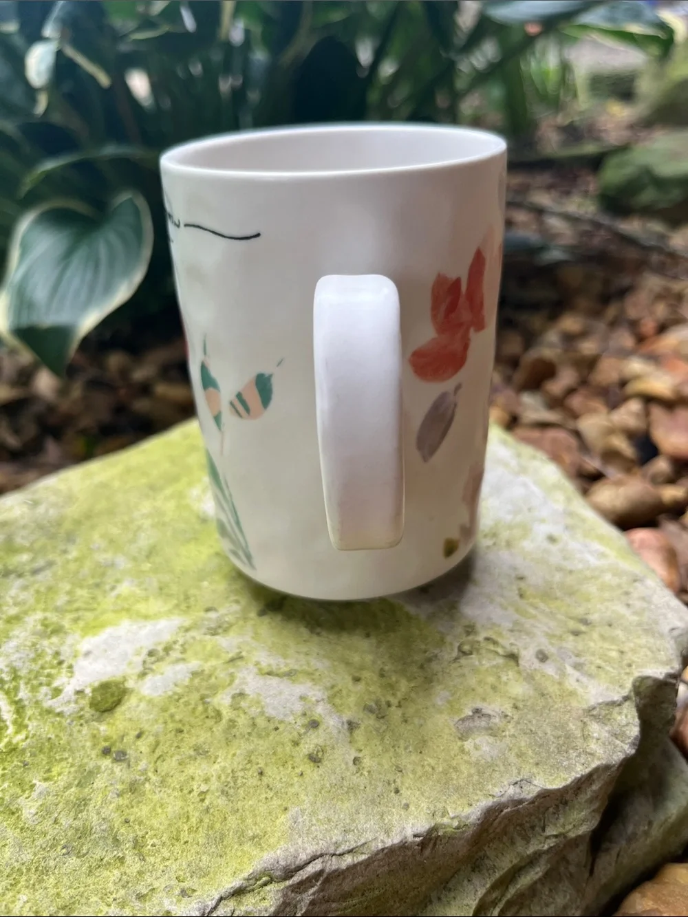 Anthropologie Floral 'Bloom & Grow' Mug in Red, Green, Cream